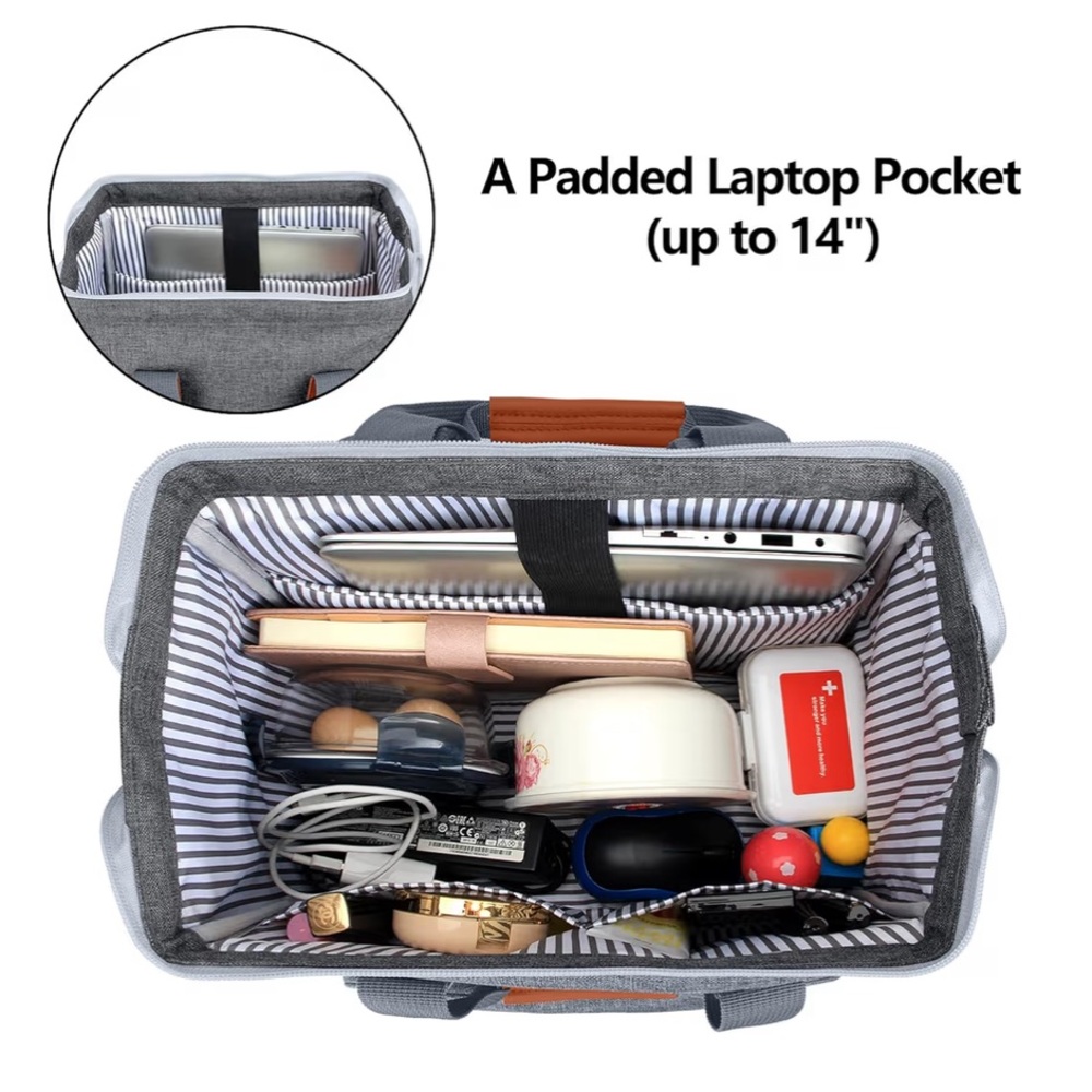 Gray Breast Pump Backpack with Cooler - Picture 3 of 8